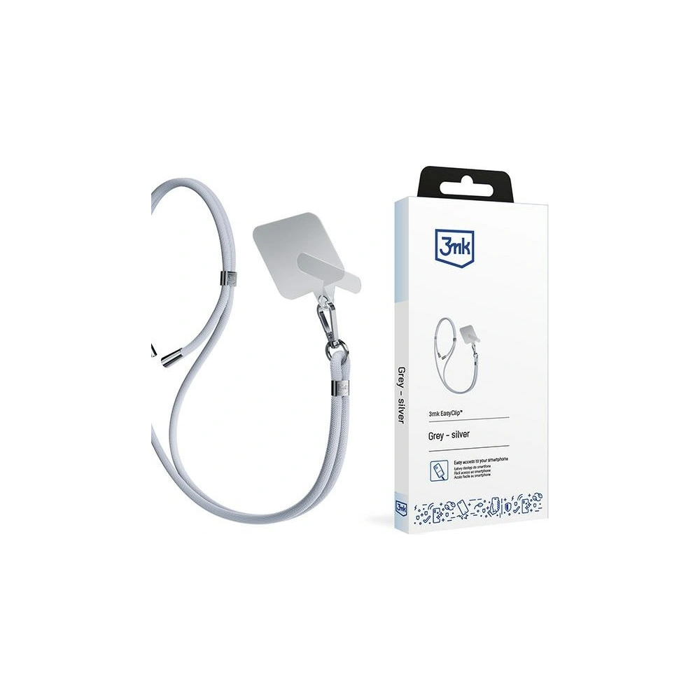 Hurtownia GSM - Smyč na telefon 3MK EasyClip Grey silver - 3MK6174 - {ean13} - Hurt