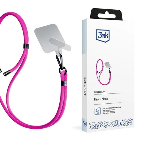 Smycz do telefonu 3MK EasyClip Pink black