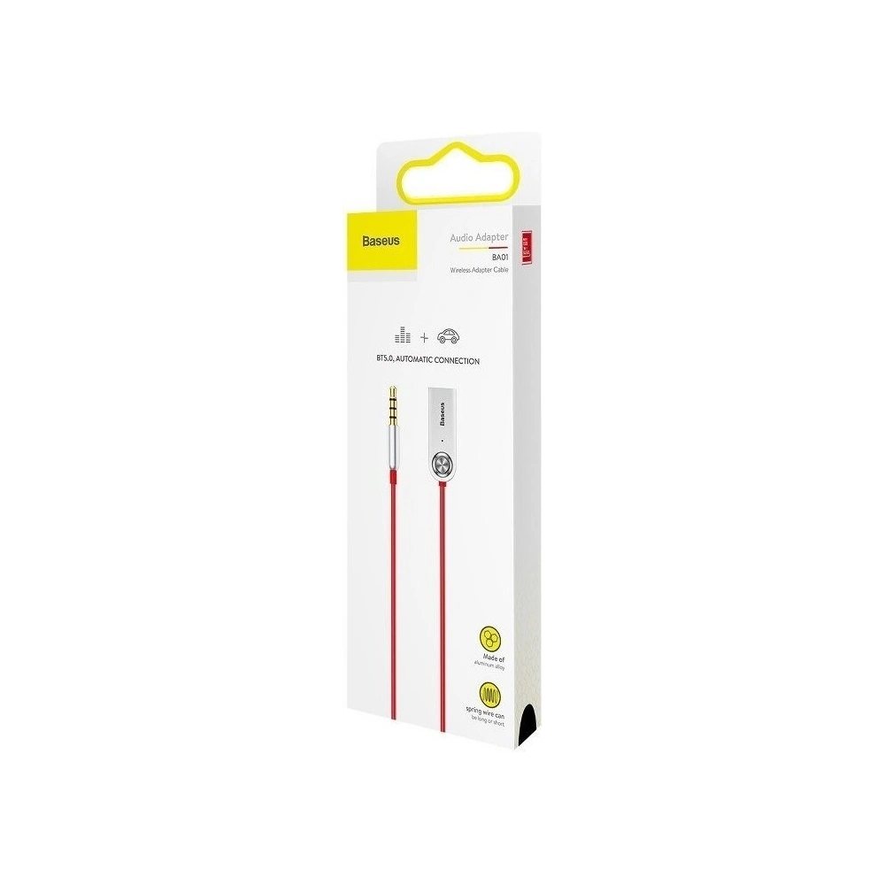 Hurtownia GSM - Adapter audio Bluetooth 5.0 Baseus USB, AUX (czerwony) - BSU717RED - {ean13} - Hurt