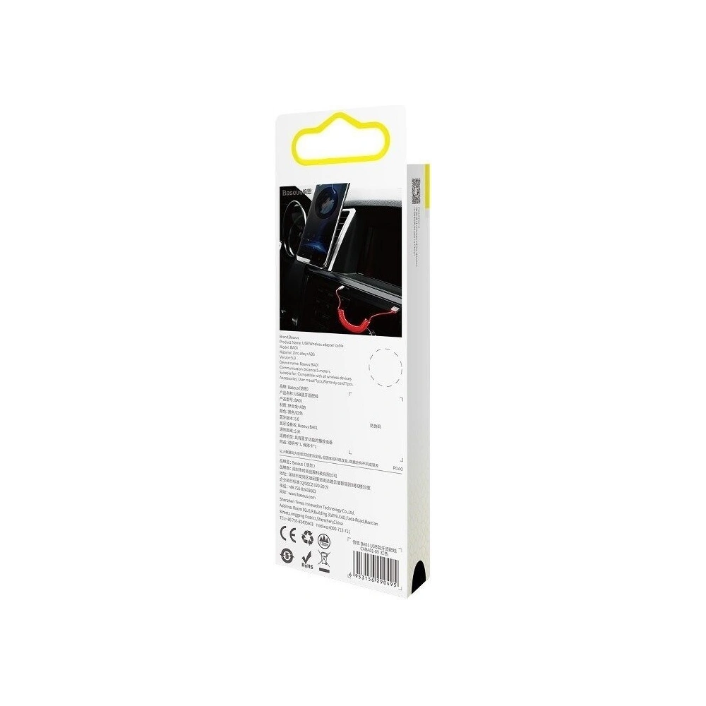 Hurtownia GSM - Adapter audio Bluetooth 5.0 Baseus USB, AUX (czerwony) - BSU717RED - {ean13} - Hurt