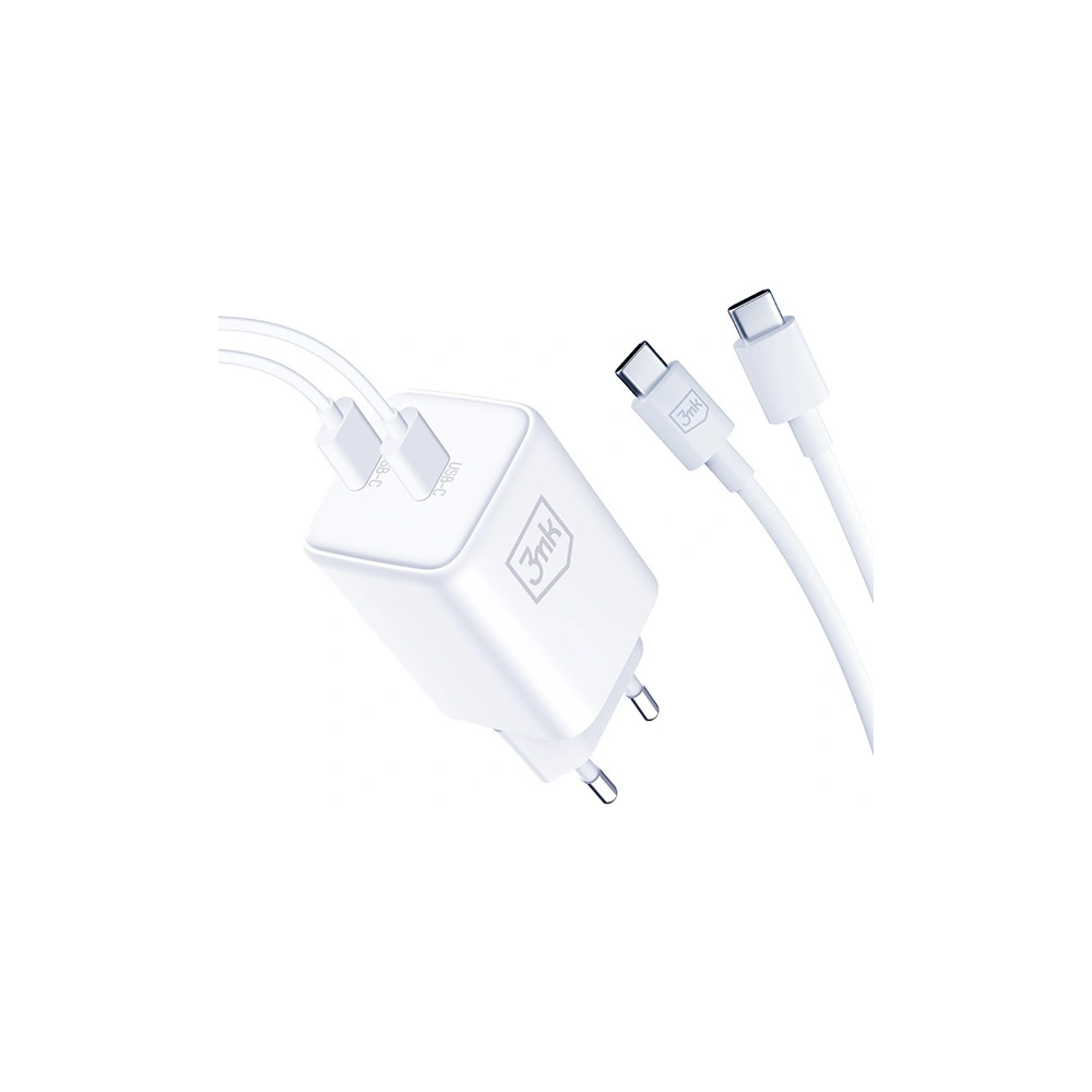 Hurtownia GSM - Ładowarka sieciowa 3MK Hyper Charger PD 45W biała/white + 2x kabel USB-C / USB-C - 3MK6197 - {ean13} - Hurt