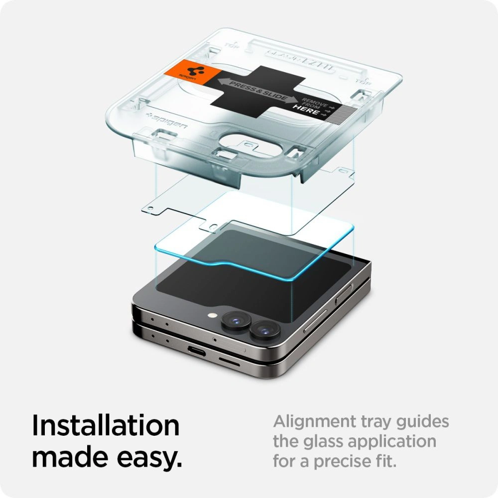Wholesale Spigen GLAS.tR ez Fit Samsung Galaxy Z Flip 6 Clear [2 PACK] - SPN3441 - {ean13} - Hurt