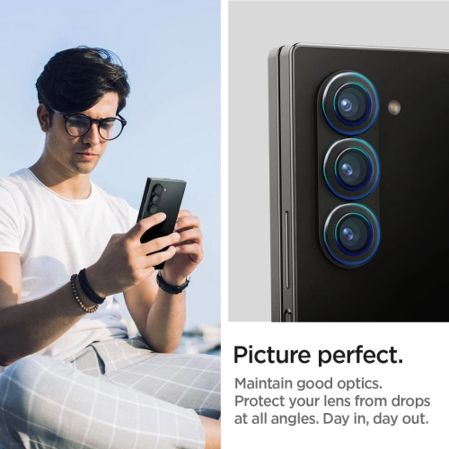 Szkło hartowane na aparat Spigen Optik.tr ez Fit Camera Protector Samsung Galaxy Z Fold 6 Black [2 PACK]