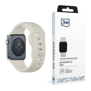 Hurtownia GSM - Pasek 3MK silikonový pás pro hodinky Apple Watch 4/5/6/7/8/9/SE/Ultra 42/44/45/49mm béžový/beige - 3MK6226 - {ean13} - Hurt
