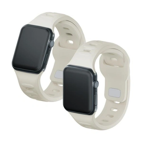 Pasek 3MK Silicone Watch Strap Apple Watch 4/5/6/7/8/9/SE/Ultra 42/44/45/49mm beżowy/beige