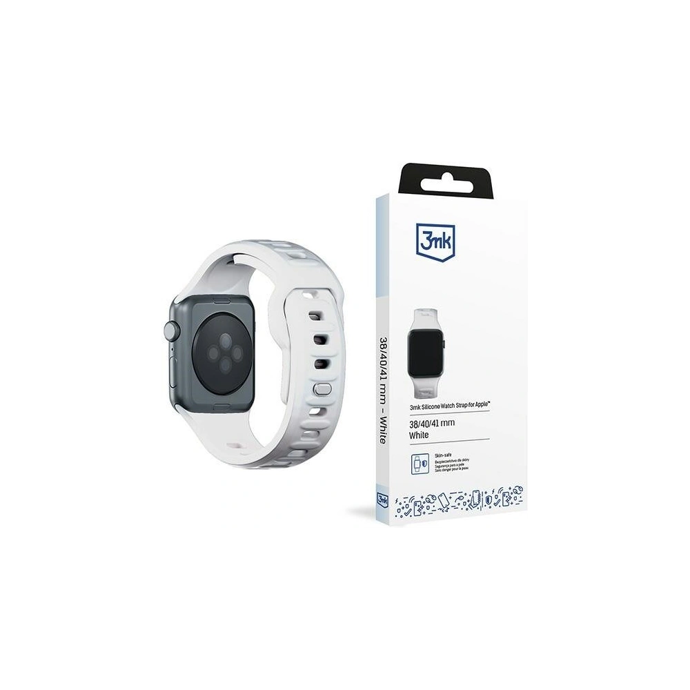 Hurtownia GSM - Pasek 3MK silikonový pro hodinky Apple Watch 4/5/6/7/SE/8/9/10 40/41/42mm bílý/white - 3MK6227 - {ean13} - Hurt