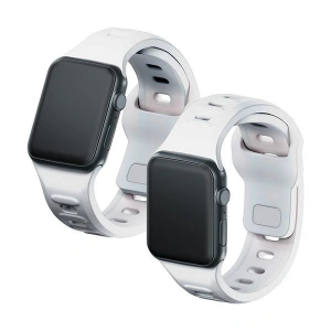 Hurtownia GSM - Pásky 3MK silikonový řemínek na hodinky Apple Watch 4/5/6/7/8/9/SE/Ultra 42/44/45/49mm bílý/white - 3MK6228 - {ean13} - Hurt