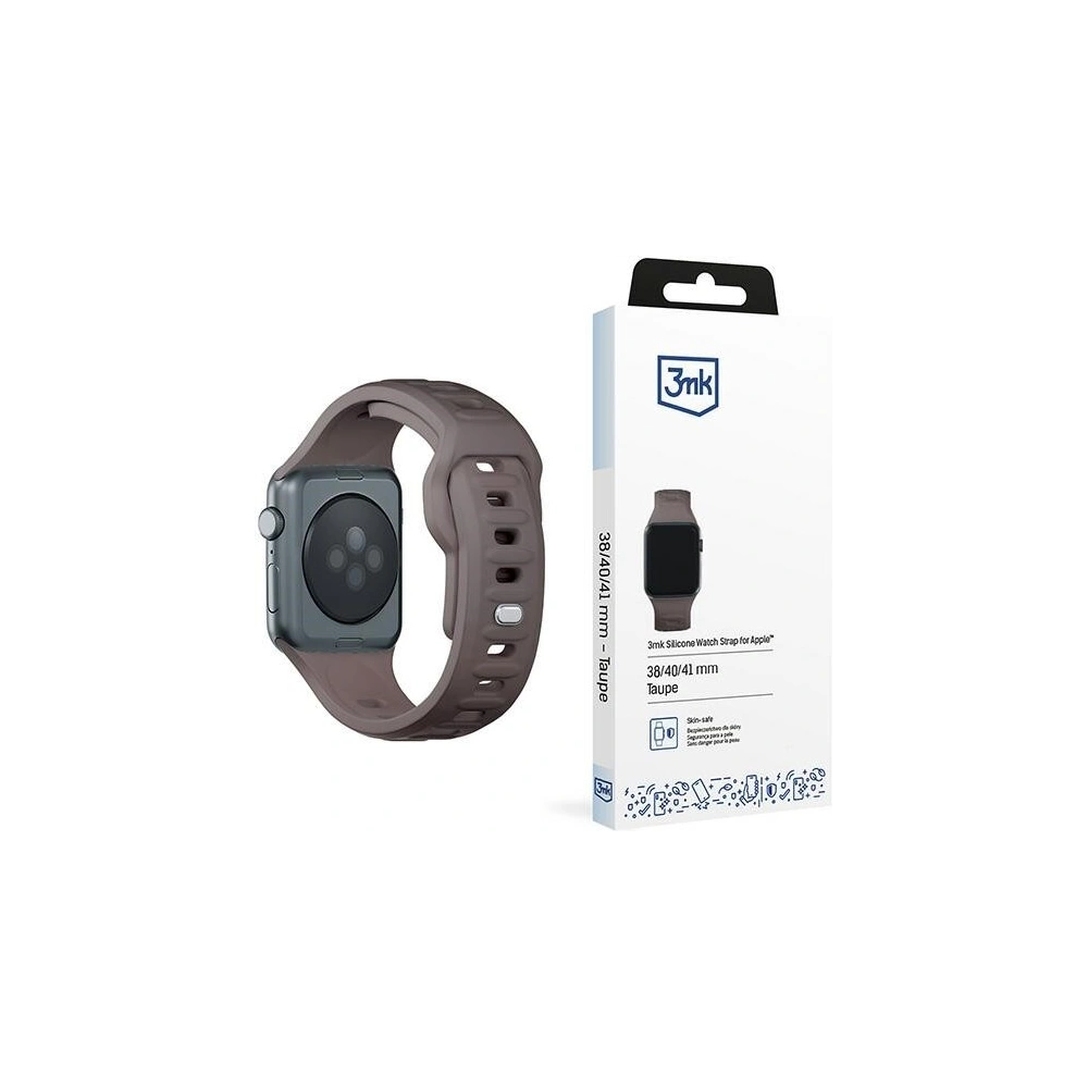 Wholesale Strap 3MK Silicone Watch Strap Apple Watch 4/5/6/7/SE/8/9/10 40/41/42mm brown/taupe - 3MK6229 - {ean13} - Hurt