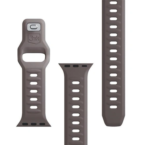 Pasek 3MK Silicone Watch Strap Apple Watch 4/5/6/7/SE/8/9/10 40/41/42mm brązowy/taupe
