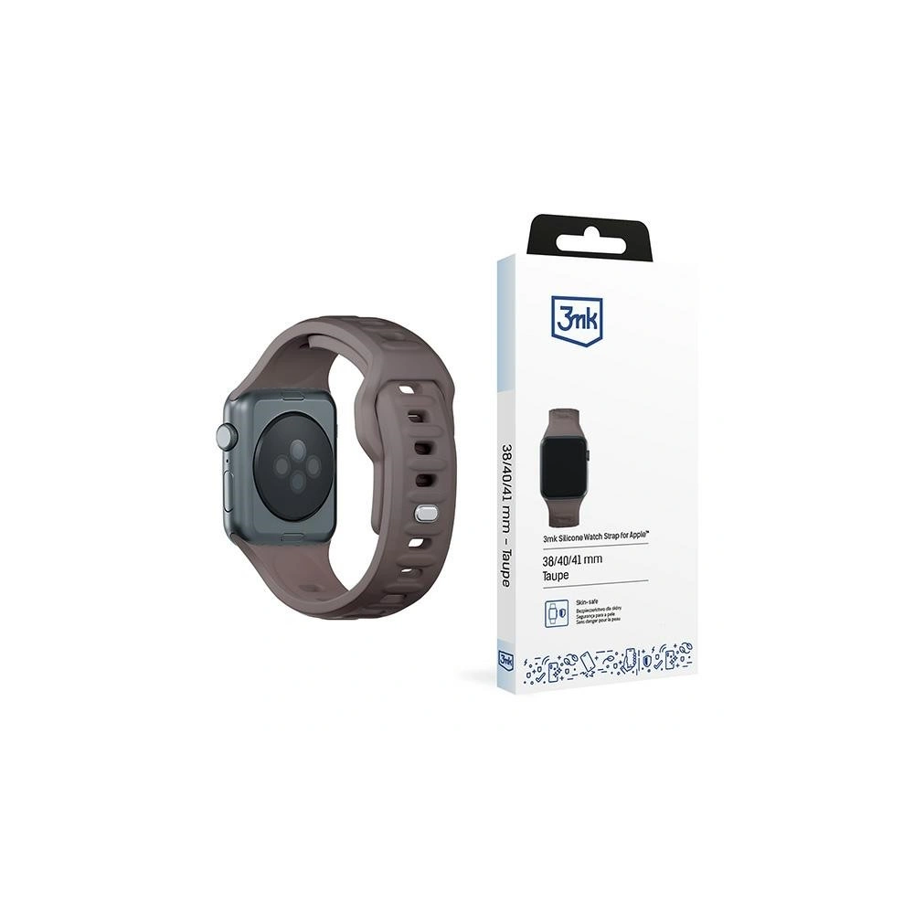 Wholesale 3MK Silicone Watch Strap for Apple Watch 4/5/6/7/8/9/SE/Ultra 42/44/45/49mm brown/taupe - 3MK6230 - {ean13} - Hurt