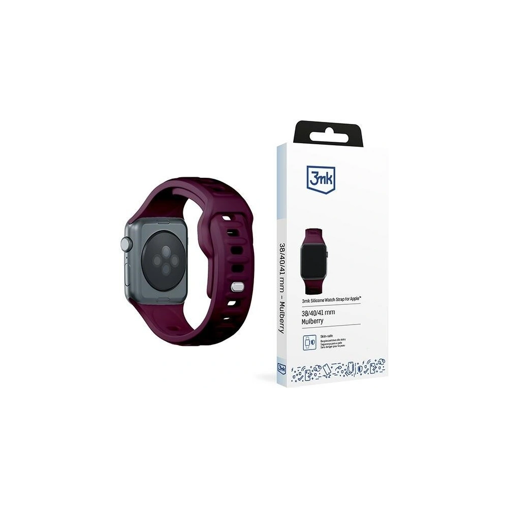 Hurtownia GSM - 3MK Silikon-Uhrenarmband Apple Watch 4/5/6/7/SE/8/9/10 40/41/42mm dunkelviolett/mulberry - 3MK6231 - {ean13} - Hurt