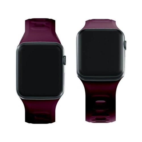 Pasek 3MK Silicone Watch Strap Apple Watch 4/5/6/7/8/9/SE/Ultra 42/44/45/49mm ciemnofioletowy/mulberry
