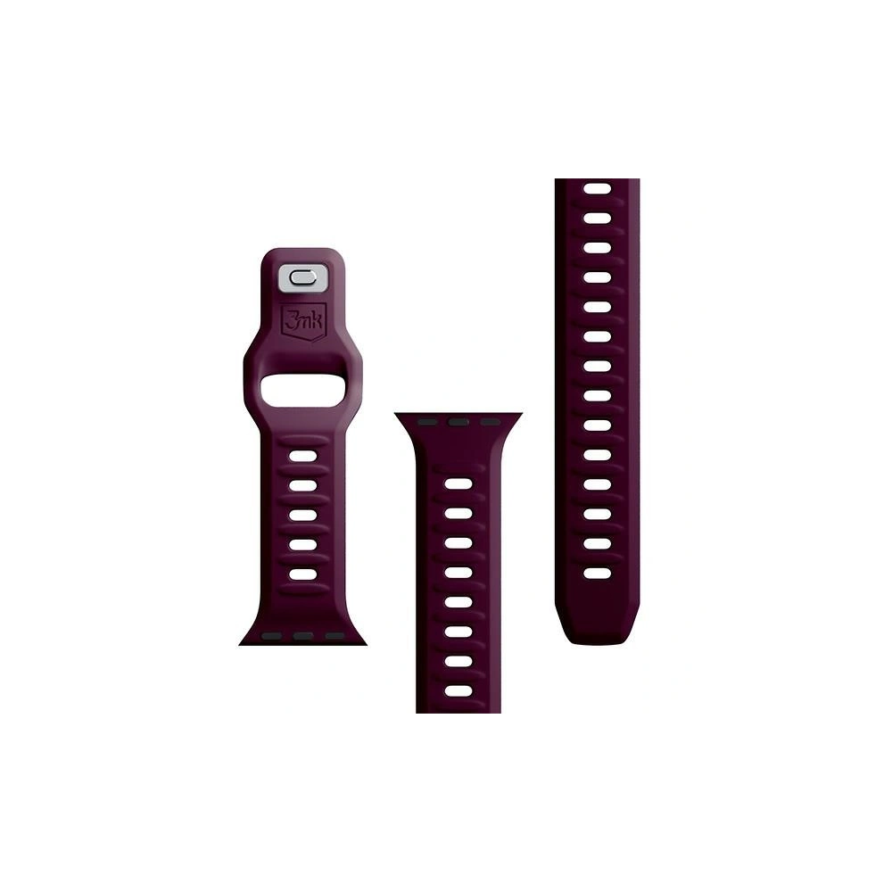 Wholesale 3MK Silicone Watch Strap for Apple Watch 4/5/6/7/8/9/SE/Ultra 42/44/45/49mm dark purple/mulberry - 3MK6232 - {ean13} - Hurt