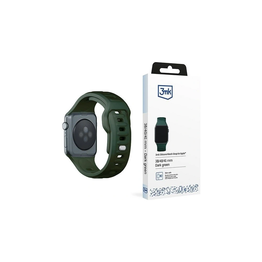 Hurtownia GSM - 3MK Silikon-Uhrenarmband Apple Watch 4/5/6/7/SE/8/9/10 40/41/42mm dunkelgrün/dark green - 3MK6233 - {ean13} - Hurt