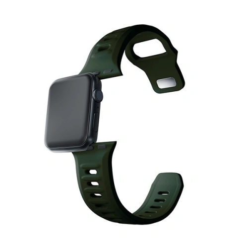 Pasek 3MK Silicone Watch Strap Apple Watch 4/5/6/7/SE/8/9/10 40/41/42mm ciemnozielony/dark green