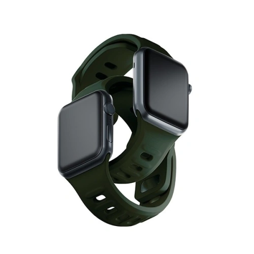 Pasek 3MK Silicone Watch Strap Apple Watch 4/5/6/7/SE/8/9/10 40/41/42mm ciemnozielony/dark green