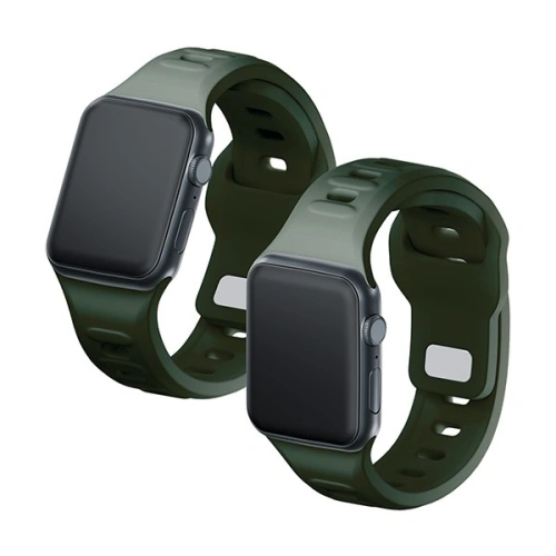 Pasek 3MK Silicone Watch Strap Apple Watch 4/5/6/7/8/9/SE/Ultra 42/44/45/49mm ciemnozielony/dark green
