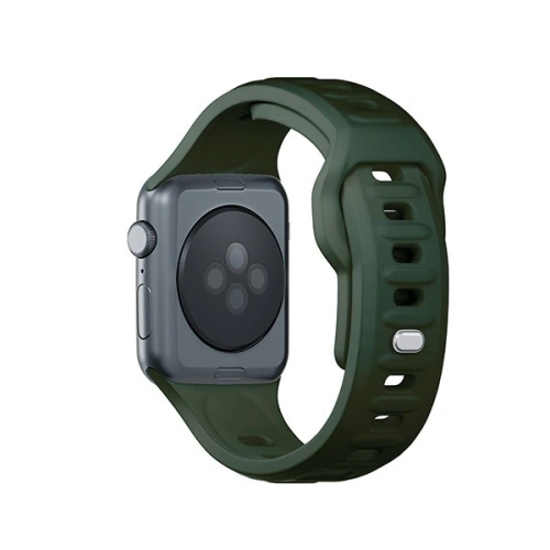 Pasek 3MK Silicone Watch Strap Apple Watch 4/5/6/7/8/9/SE/Ultra 42/44/45/49mm ciemnozielony/dark green