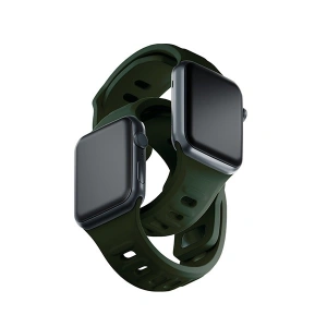 Hurtownia GSM - Pasek 3MK silikonový řemínek k Apple Watch 4/5/6/7/8/9/SE/Ultra 42/44/45/49mm tmavě zelený/dark green - 3MK6234 - {ean13} - Hurt