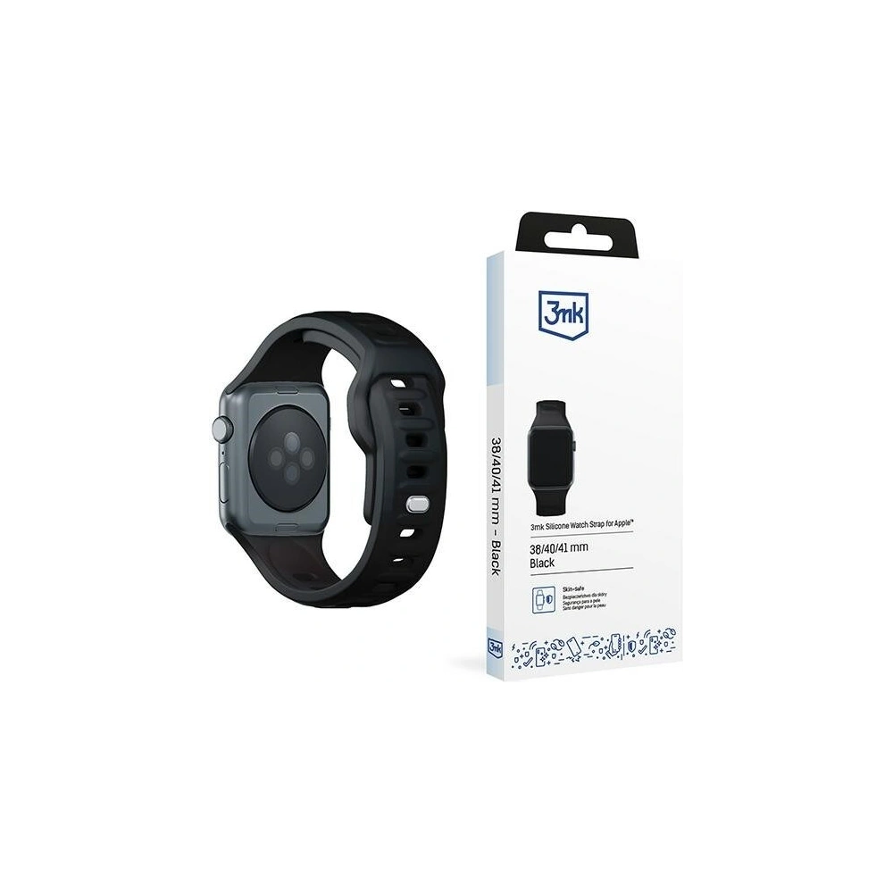 Hurtownia GSM - Pasek 3MK Silicone Watch Strap Apple Watch 4/5/6/7/SE/8/9/10 40/41/42mm czarny/black - 3MK6235 - {ean13} - Hurt