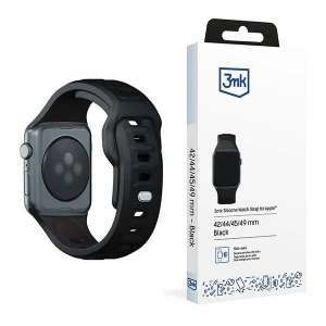 Hurtownia GSM - Pasek 3MK silikonový na hodinky Apple Watch 4/5/6/7/8/9/SE/Ultra 42/44/45/49mm černý/black - 3MK6236 - {ean13} - Hurt