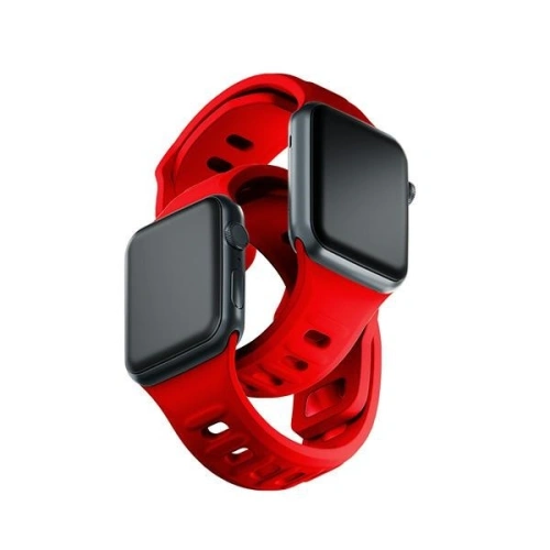 Pasek 3MK Silicone Watch Strap Apple Watch 4/5/6/7/SE/8/9/10 40/41/42mm czerwony/red