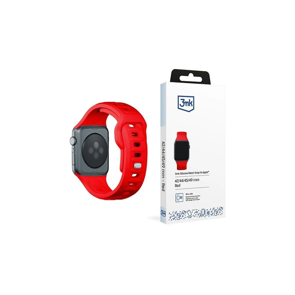 Hurtownia GSM - Pasek 3MK Silicone Watch Strap Apple Watch 4/5/6/7/8/9/SE/Ultra 42/44/45/49mm czerwony/red - 3MK6238 - {ean13} - Hurt