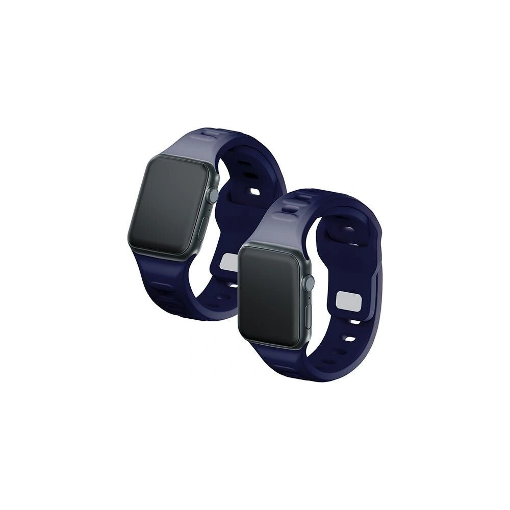 3MK Silicone Watch Strap for Apple Watch 4/5/6/7/SE/8/9/10 40/41/42mm navy/ocean blue