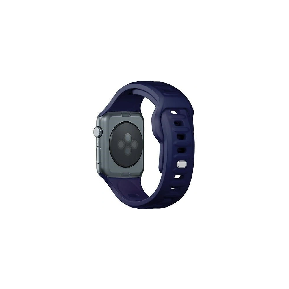 3MK Silicone Watch Strap for Apple Watch 4/5/6/7/SE/8/9/10 40/41/42mm navy/ocean blue