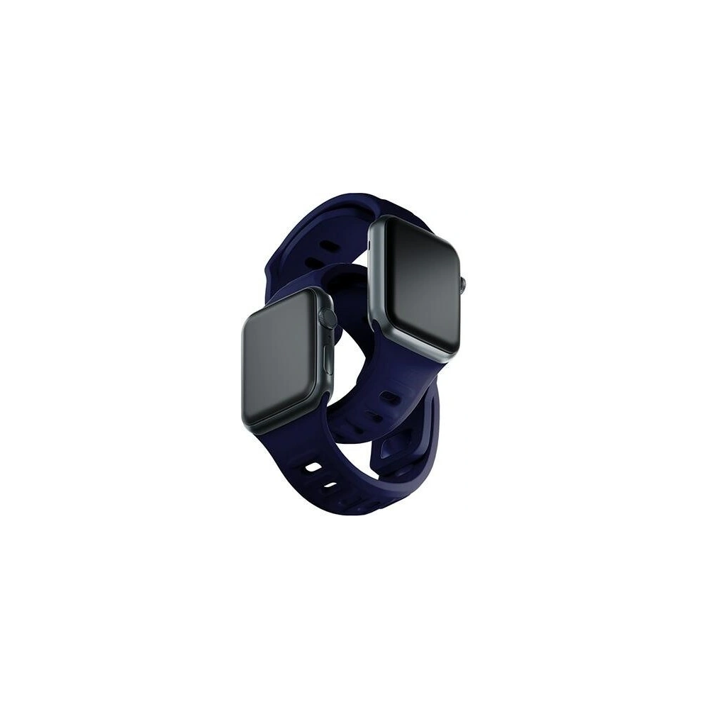 3MK Silicone Watch Strap for Apple Watch 4/5/6/7/SE/8/9/10 40/41/42mm navy/ocean blue