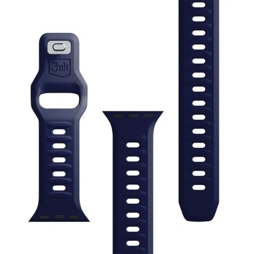 Pasek 3MK Silicone Watch Strap Apple Watch 4/5/6/7/SE/8/9/10 40/41/42mm granatowy/ocean blue