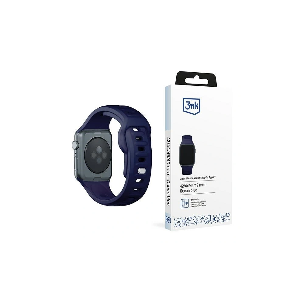 Hurtownia GSM - Pasek 3MK Silicone Watch Strap Apple Watch 4/5/6/7/8/9/SE/Ultra 42/44/45/49mm granatowy/ocean blue - 3MK6240 - {ean13} - Hurt
