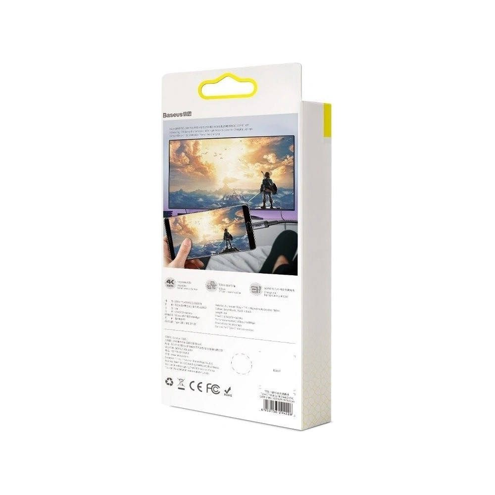 Hurtownia GSM - Kabel USB-C 3.1 Baseus Cafule PD 10Gbps 100W 4K 1m (czarno-szary) - BSU728BLKGRY - {ean13} - Hurt