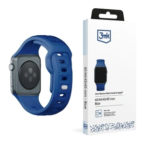 Hurtownia GSM - Pasek 3MK silikonový řemínek na hodinky Apple Watch 4/5/6/7/8/9/SE/Ultra 42/44/45/49mm modrý/blue - 3MK6242 - {ean13} - Hurt