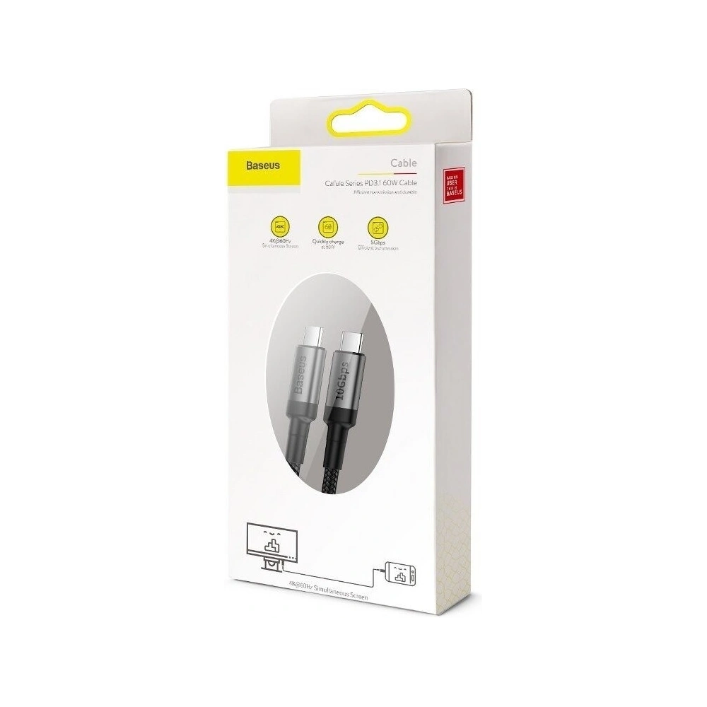 Hurtownia GSM - Kabel USB-C 3.1 Baseus Cafule PD 10Gbps 100W 4K 1m (czarno-szary) - BSU728BLKGRY - {ean13} - Hurt