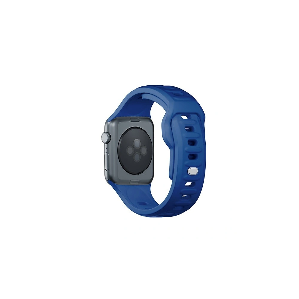 Pánt 3MK szilikon óra szíj Apple Watch 4/5/6/7/8/9/SE/Ultra 42/44/45/49mm kék/negyed