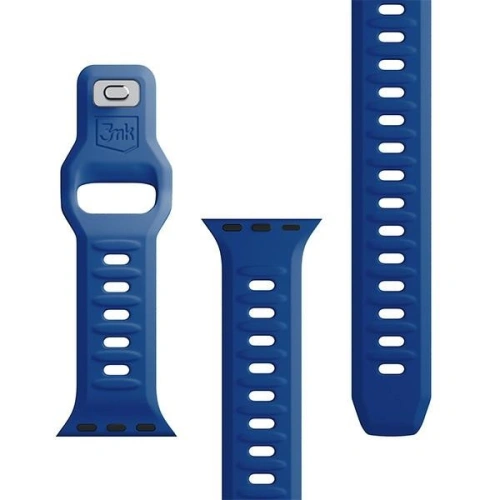 Pasek 3MK Silicone Watch Strap Apple Watch 4/5/6/7/8/9/SE/Ultra 42/44/45/49mm niebieski/blue
