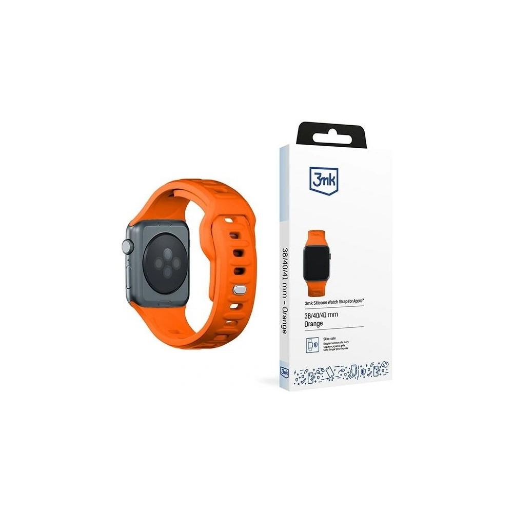 Hurtownia GSM - Pasek 3MK Silicone Watch Strap Apple Watch 4/5/6/7/SE/8/9/10 40/41/42mm pomarańczowy/orange - 3MK6243 - {ean13} - Hurt