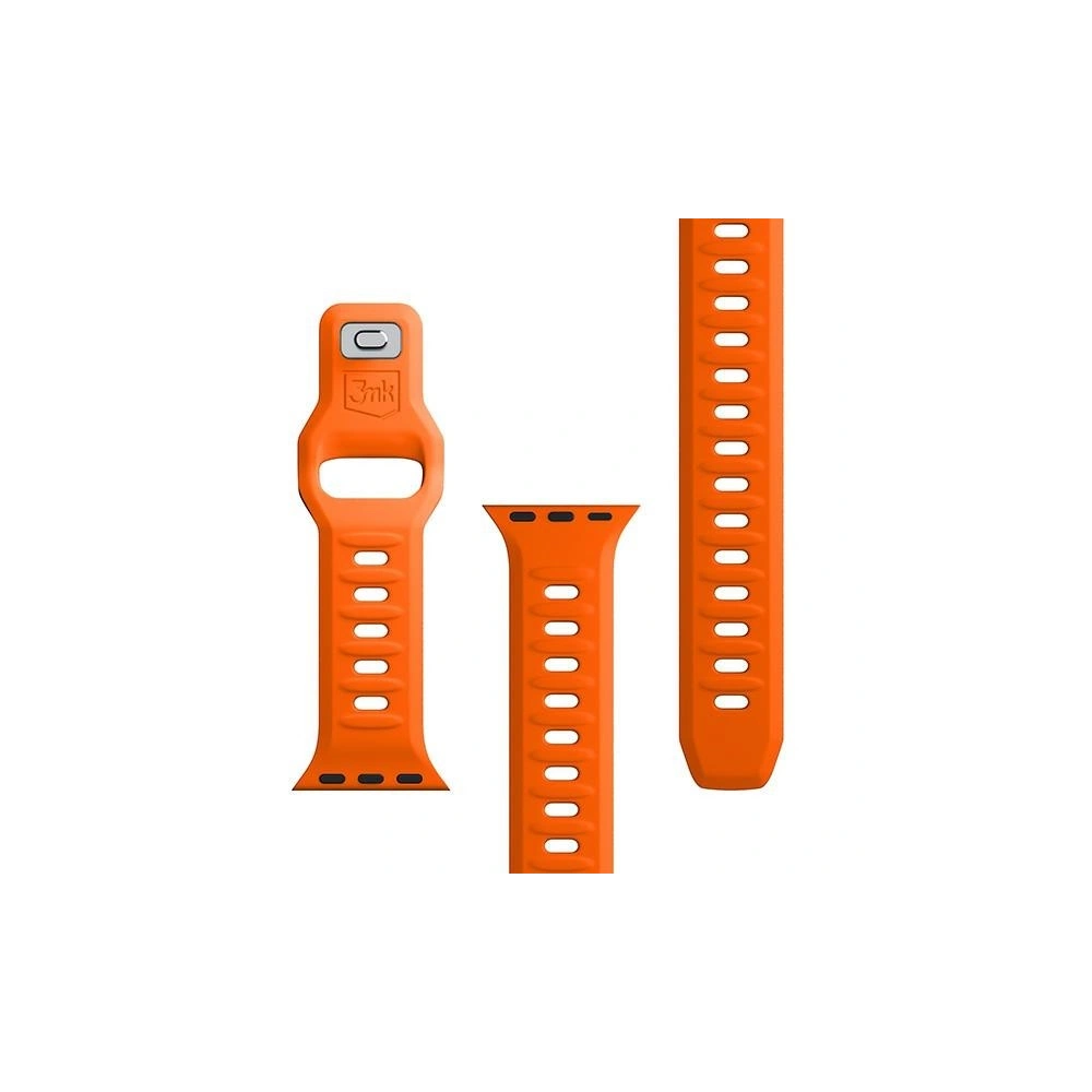 Hurtownia GSM - Panglica 3MK de silicon pentru ceas Apple Watch 4/5/6/7/8/9/SE/Ultra 42/44/45/49mm portocalie/orange - 3MK6244 - {ean13} - Hurt