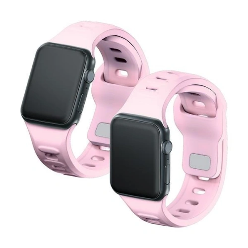 Pasek 3MK Silicone Watch Strap dla Apple Watch 42/44/45/49 mm różowy/powder pink