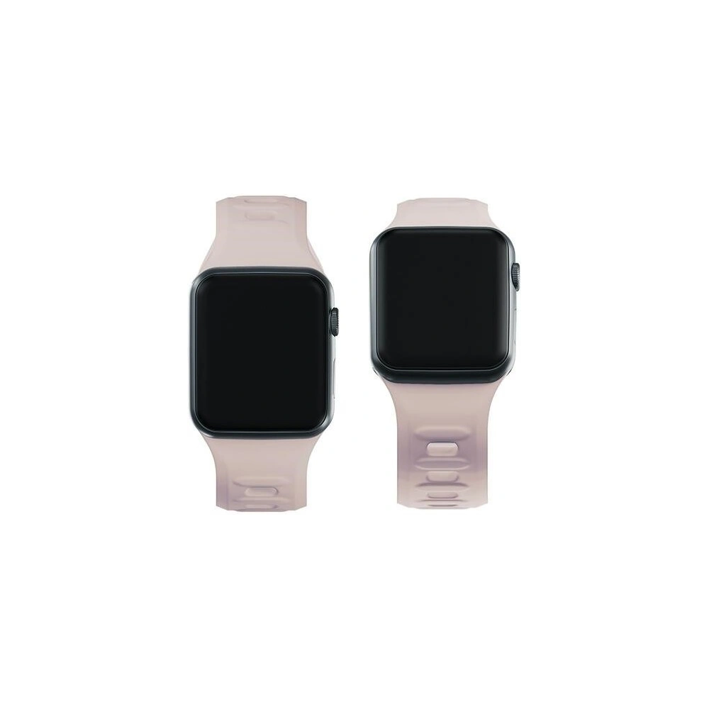3MK Silicone Watch Strap for Apple Watch 4/5/6/7/SE/8/9/10 40/41/42mm pink-beige/latte