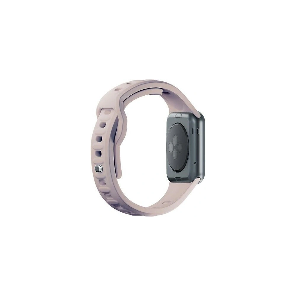 3MK Silicone Watch Strap for Apple Watch 4/5/6/7/SE/8/9/10 40/41/42mm pink-beige/latte