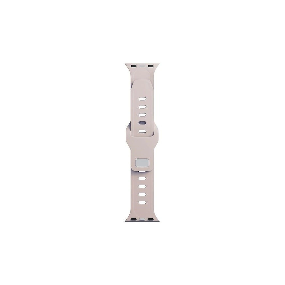 Óra szíj 3MK szilikon Apple Watch 4/5/6/7/SE/8/9/10 40/41/42mm rózsaszín-beige/latte