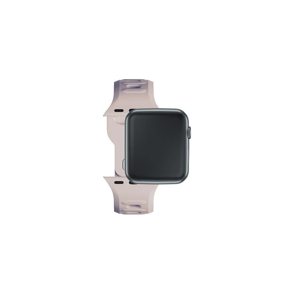3MK Silicone Watch Strap for Apple Watch 4/5/6/7/SE/8/9/10 40/41/42mm pink-beige/latte