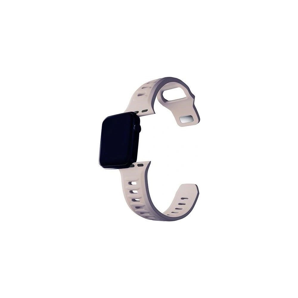 3MK Silicone Watch Strap for Apple Watch 4/5/6/7/SE/8/9/10 40/41/42mm pink-beige/latte