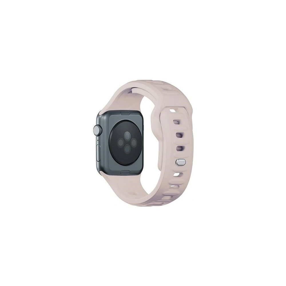 Óra szíj 3MK szilikon Apple Watch 4/5/6/7/SE/8/9/10 40/41/42mm rózsaszín-beige/latte