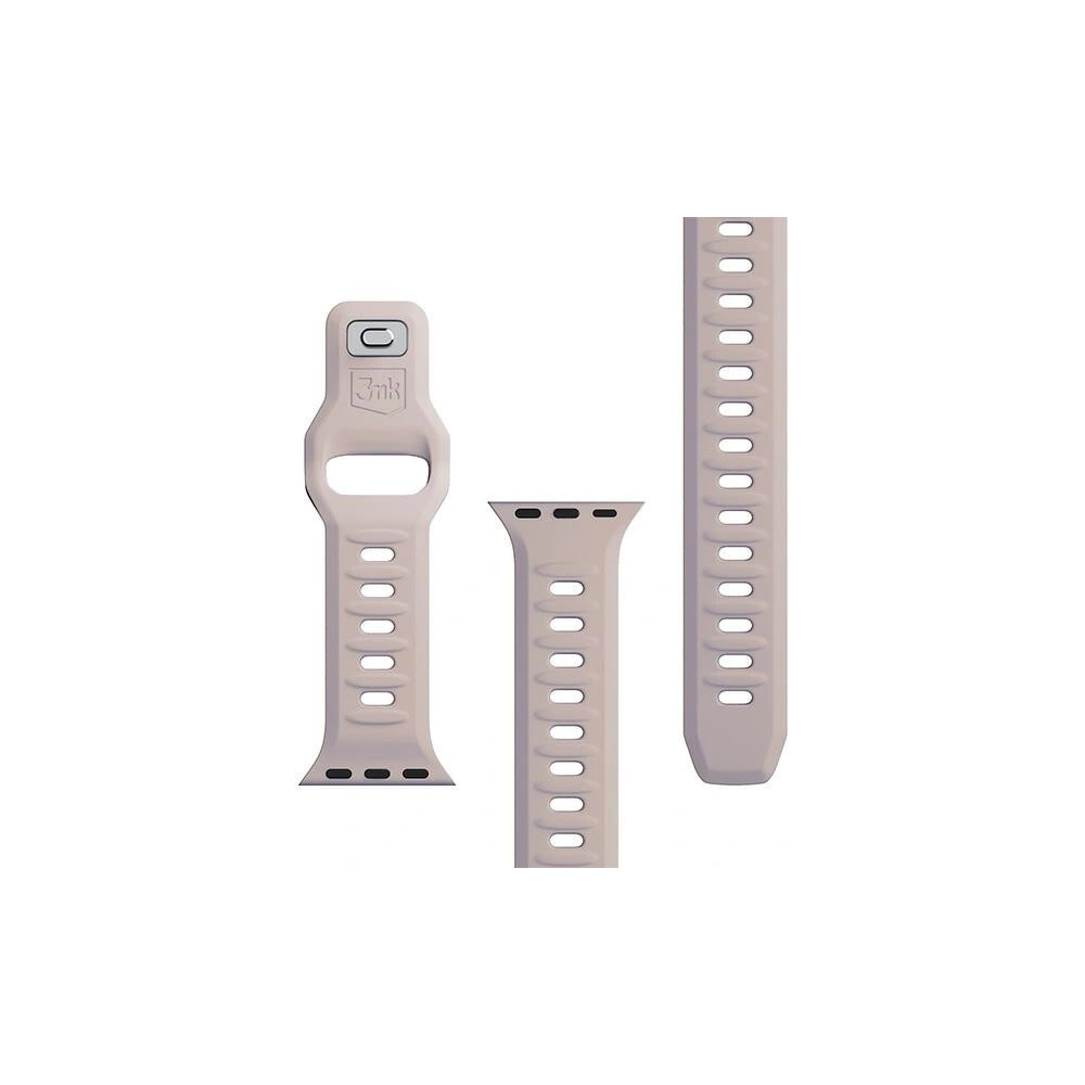 3MK Silicone Watch Strap for Apple Watch 4/5/6/7/SE/8/9/10 40/41/42mm pink-beige/latte