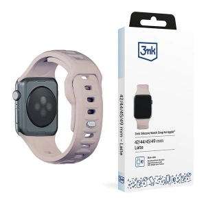 Hurtownia GSM - Pásek 3MK silikonový náramek Apple Watch 4/5/6/7/8/9/SE/Ultra 42/44/45/49mm růžovo-bežový/latte - 3MK6247 - {ean13} - Hurt