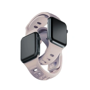 Hurtownia GSM - Pásek 3MK silikonový náramek Apple Watch 4/5/6/7/8/9/SE/Ultra 42/44/45/49mm růžovo-bežový/latte - 3MK6247 - {ean13} - Hurt