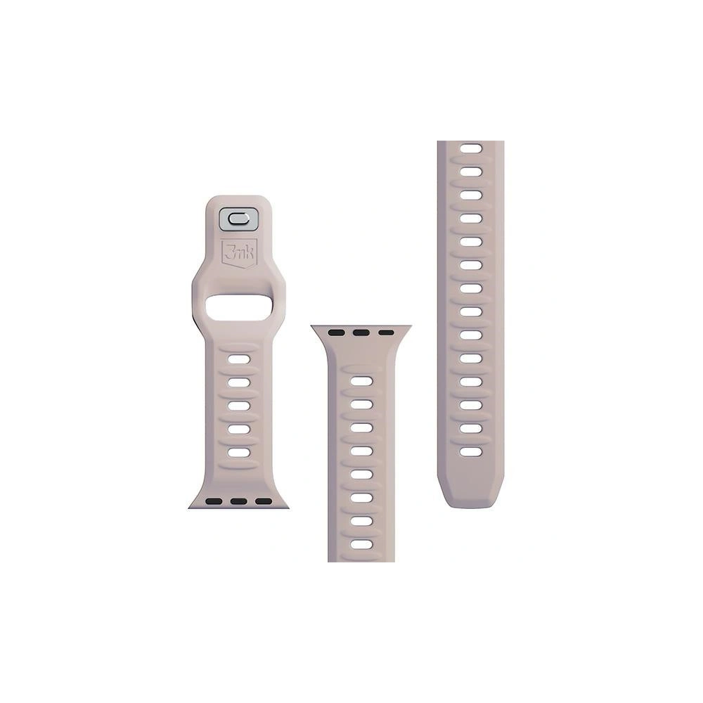 Hurtownia GSM - Pasek 3MK pentru ceas din silicon Apple Watch 4/5/6/7/8/9/SE/Ultra 42/44/45/49mm roz-bej/latte - 3MK6247 - {ean13} - Hurt